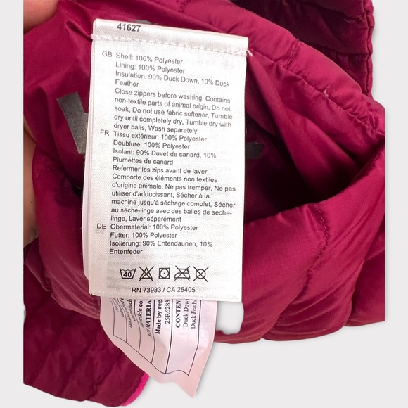 Helly Hansen Junior Girls Duck Feather Down Jacket Reversible - Size 14 - Pink - Picture 4 of 5